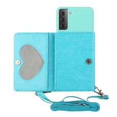 Per Samsung Galaxy S22 + 5G Crossbody Crossbody Crossbody Banking Bait Bait Beat Case (Blue Blue)