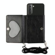 Per Samsung Galaxy S22 + 5G Crossbody Crossbody Crossbody Banking Baite Bait Beat Phone Case (Nero)