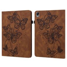 Per OPPO Pad 11 pollici 2022 Custodia per tavoletta in pelle con motivo a farfalla in rilievo (Brown)