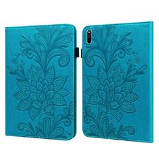 Custodia per tablet in pelle con motivo a rilievo in pelle di pizzo per Huawei Matepad 11 2021 (blu)
