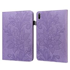 Custodia in tavoletta in pelle in pelle di rilievo fiore di pizzo per Huawei Matepad 11 2021 (viola)