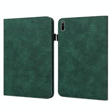 Custodia per tablet in pelle in pelle di pizzo fiore per Huawei Matepad 11 2021 (verde)