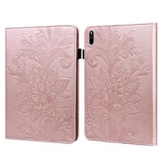 Custodia per tablet in pelle in pelle di pizzo fiore per Huawei Matepad 11 2021 (oro)