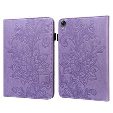 Custodia per tablet in pelle con motivo a rilievo in pelle di pizzo per tampone OPPO (viola)