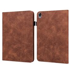 Custodia per tablet in pelle in pizzo con motivo a rilievo per pad OPPO (marrone)
