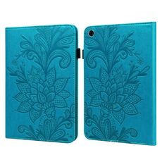 Custodia per tablet in pelle di rilievo fiore di pizzo per pad realme (blu)