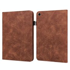 Custodia per tablet in pelle in pizzo con motivo a rilievo per realme (marrone)