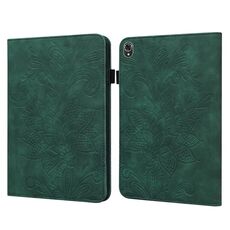 Custodia per tablet in pelle in pelle di ribaltamento in pelle di pizzo per Lenovo Tab K10 (verde)