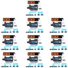 Mescoli antipolvere altoparlante da 10 pezzi con telaio per iPhone 13 Pro (nero)