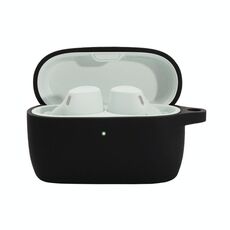 Custodia protettiva per auricolari in silicone a colori solido per Jabra Elite 4 (nero)