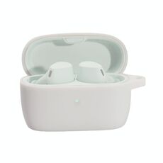 Custodia protettiva per auricolari in silicone a colori solido per Jabra Elite 4 (bianco)