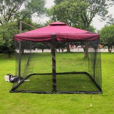 HY-0205 300 x 230 cm Outdoor Parasol Anti-mosquito Net Cover, Dimensions: Square Umbrellas(Black)