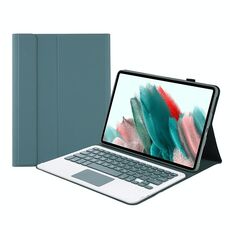 A08-A custodia in pelle Bluetooth Color Bluetooth con touchpad per Samsung Galaxy Tab A8 2021 SM-X205 / SM-X200 (verde scuro)