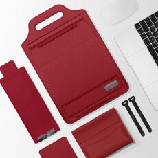 Borsa portatile portatile da 12 pollici multifunzione tappetino per mouse (rosso)