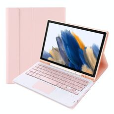A08B-A custodia in pelle Bluetooth Color Candy Bluetooth con slot a penna e touchpad per Samsung Galaxy Tab A8 2021 SM-X205 / SM-X200 (rosa)