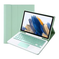 A08B-A custodia in pelle Bluetooth Color Candy Bluetooth con slot a penna e touchpad per Samsung Galaxy Tab A8 2021 SM-X205 / SM-X200 (verde chiaro)