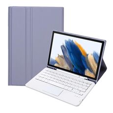 A08B-A Custodia in pelle Bluetooth Color Candy Bluetooth con slot a penna e touchpad per Samsung Galaxy Tab A8 2021 SM-X205 / SM-X200 (viola)