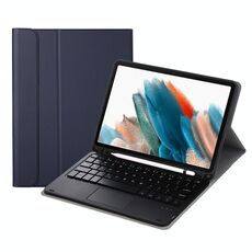 A08B-A custodia in pelle Bluetooth Bluetooth con slot a penna e touchpad per Samsung Galaxy Tab A8 2021 SM-X205 / SM-X200 (blu)