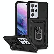 Per Samsung Galaxy S21 Ultra 5G Sliding Camshield Holder Holder Case (Nero)