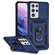 Per Samsung Galaxy S21 Ultra 5G Sliding Camshield Holder Holder Case (blu)