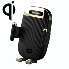 Porta del telefono con caricabatterie wireless S18 da 15 W, colore: nero con una staffa di ventosa
