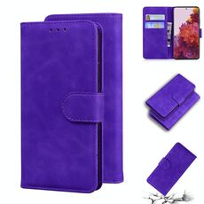 Per Samsung Galaxy S21 Ultra 5G Skin Feel Pure Color Flip Pelle Custodia per cellulare (viola)
