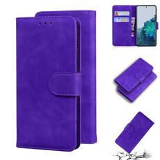 Per Samsung Galaxy S22 + 5g Skin Feel Pure Color flip in pelle custodia in pelle (viola)