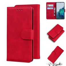 Per Samsung Galaxy S22 + 5G Skin Feel Pure Color flip Pelle custodia in pelle (rosso)