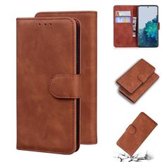 Per Samsung Galaxy S22 + 5G Skin Feel Pure Color flip in pelle custodia in pelle (marrone)