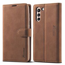 Per Samsung Galaxy S22 + 5G Forwenw F1 Series Matte Forte Magnetism Custodia per cellulare in pelle (marrone)
