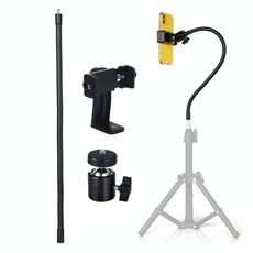 40cm Live Broadcast Bracket Extension Hose Tripod Accessories,Style: Hose+PTZ+Rotatable Phone Clip