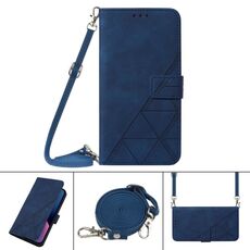 Per Samsung Galaxy S22 + 5G Crowbody Crossbody 3D in rilievo in pelle flip custodia in pelle (blu)