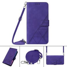 Per Samsung Galaxy S22 + 5G Crossbody 3D con cuoio in pelle flip in rilievo in rilievo (viola)