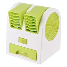 Mini ventilatore di raffreddamento a doppia porta silenzioso (verde)