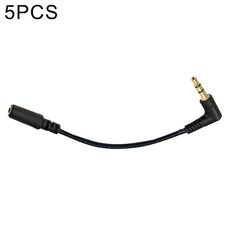 5 pezzi 13 cm gomito 3.5mm audio maschio a femmina cavo adattatore microfono per microfono PC (nero)