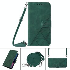 Per vivo y31s 5g india versione crossbody 3d custodia in pelle flip in rilievo (verde scuro)