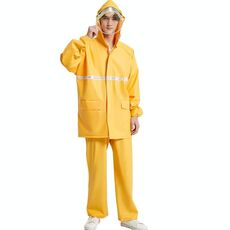 Adult Anti-Riot HD DOPPIO TRIMO PINGOCOAT RAINCOAT PIGRAPANTI SET, Dimensioni: L (Giallo)
