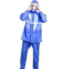 Adulto Anti-Riot HD Doppi Brim Piteincoat Raincoat Sets, Dimensioni: XL (Sea Blue)