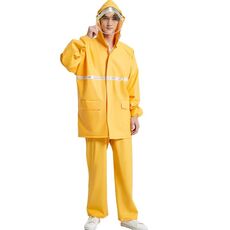 Adulto Anti-Riot HD Doppi Brimincoat impermeabile Set di pioggia Set, Dimensioni: XXL (Giallo)