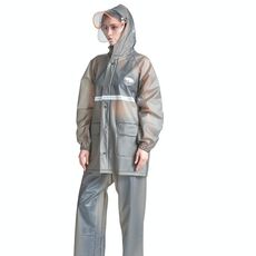 Adult Anti-Riot HD DOPPIO BRIM PIROINACOAT RAINCOAT SETS, Dimensioni: XXL (Grigio d'acqua)