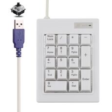 DX-17A 17-Keys USB Cablato meccanico meccanico mini tastiera numerica (bianco)
