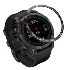 Smartwatch Dial Bezel Ring Cover per Garmin Fenix 7 (Black Ring White Caratteri)
