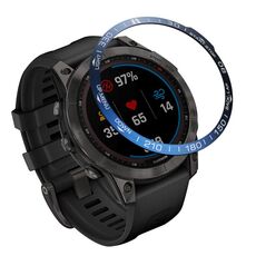 Smartwatch Dial Bezel Ring Cover per Garmin Fenix 7 (Blue Ring White Caratteri)