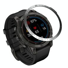 Smartwatch Dial Bezel Ring Cover per Garmin Fenix 7 (Argento Anello Grigio Caratteri)