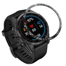 Copertina per anello di cornice con quadrante smartwatch per Garmin Fenix 7S (Black Ring White Personal)