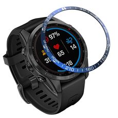 Copertina per anello di cornice con quadrante smartwatch per Garmin Fenix 7s (Blue Ring White Personal)