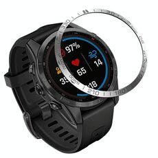 Smartwatch Dial Bezel Ring Cover per Garmin Fenix 7s (caratteri in argento Anello Grigio)