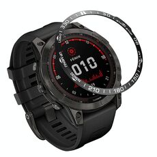 Copertina per anello di cornice con quadrante smartwatch per Garmin Fenix 7x (Black Ring White Personal)