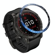 Coperchio ad anello di cornice per quadrante smartwatch per Garmin Fenix 7x (Blue Ring White Personal)