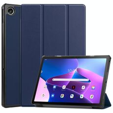 Per Lenovo Tab M10 Plus 10.6 3a generazione 2022 Custer Texture 3-Fold Custodia per tablet in pelle intelligente (blu scuro)